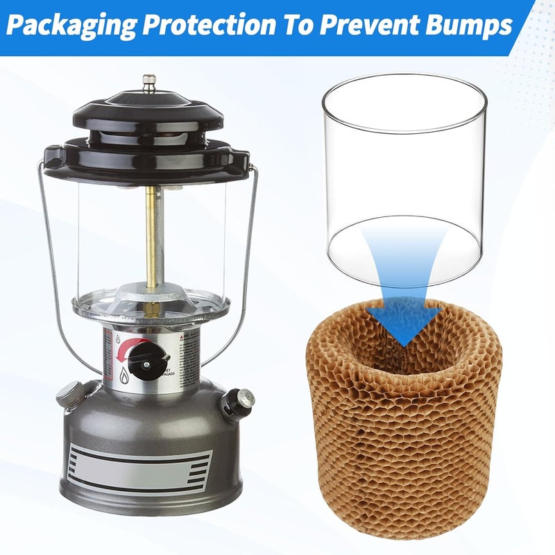 LVACODV 10-Pack Propane Lantern Mantles with Glass Globe: U-Shape & Standard Replacement Parts for Camping Lanterns. Clear Lantern Globe Compatible with Coleman Fuel Lanterns - Image 3